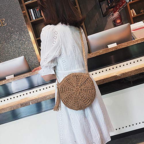 Ayliss Women Straw Crossbody Purse Beach Handmade Woven Shoulder Bag with Tassels2