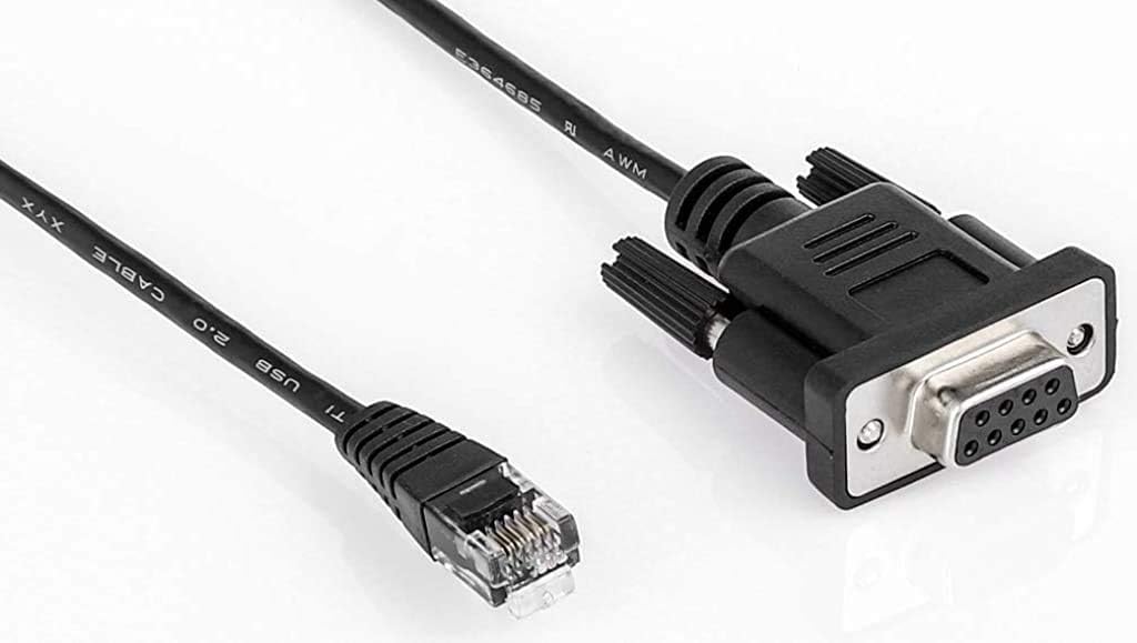 RS232 DB9Pin Female to RJ11 RJ12 6P6C LAN Network Serial Console Cable L=6FT (2Pack)