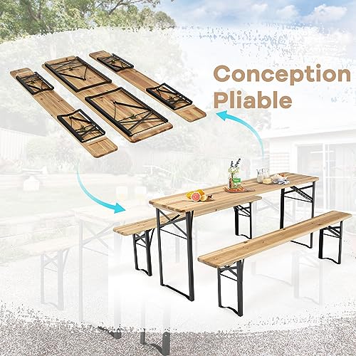 Table de pique-nique pliable gain de place pour terrasse - 6