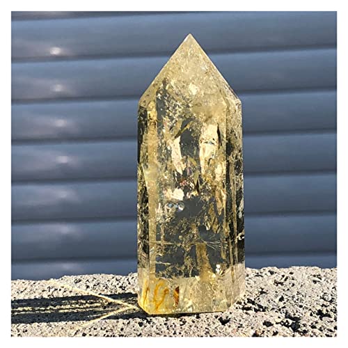 Natural Citrine Cristal Quartz Obelisco Wand Point Habilidade de Cura Boa sorte Energia crua