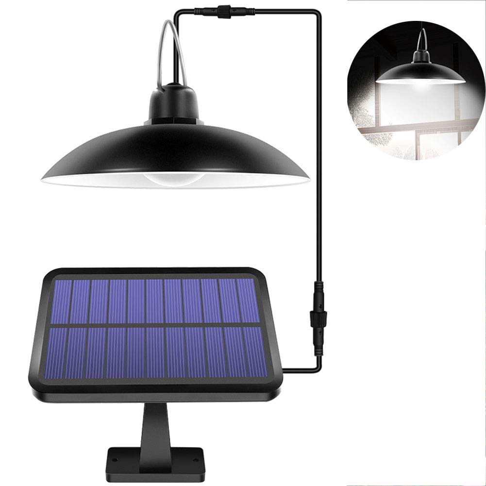 Lampada solare, 16 LED Telecomando per tettoia solare Lampada da esterno a sospensione solare per interni, Luci di sicurezza impermeabili per porta d'ingresso, Cortile,Bianca