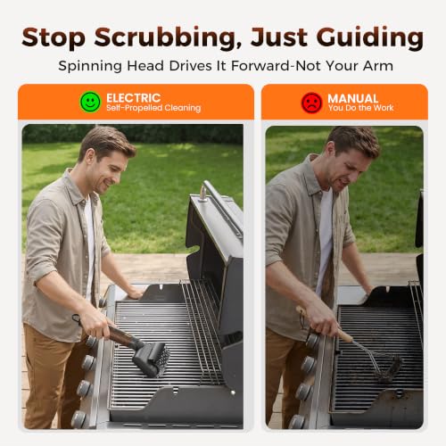 Image of Leebein Electric Grill Brush for Outdoor, 2026 TikTok BBQ Grill Cleaner with 3 Heads, 3-Speed & Angle Adjust Cordless Rotary Grill Brush, 150Mins Runtime Grill Cleaning Brush for Barbecue Grates