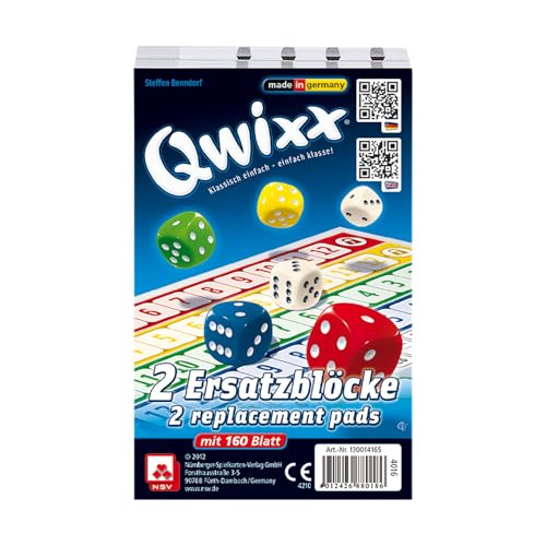 NSV - 4016 - QWIXX - Ersatzblöcke 2er Set - Würfelspiel