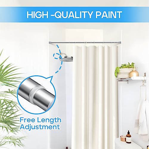 Image of Tension Curtain Rod silver 1PCS Tension Rods for Windows 30 to 64 Inch Spring Curtain Rod Adjustable Tension Rod Tension Curtain Rod of Bathroom Window Curtain Rod Non Slip