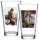 Episode VIII El Último Jedi Funko SW05368 Star Wars EPVIII: The Last Jedi: Pint Glass: Set of 2: Island Bird Scene, Gold, 9 x 9 x 14.5 cm