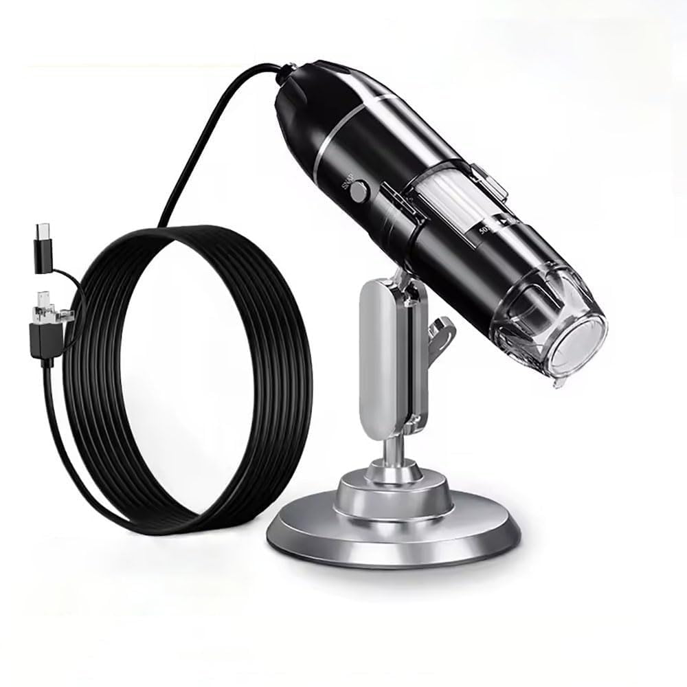 ETZIN USB Digital microscpe 50X to 1000X, 8 LED Magnification Magnifier microscpe with Metal Stand Compatible with Android and Smartphone Handheld USB Microscope/Dermascope/Endoscopep EPL-585IM