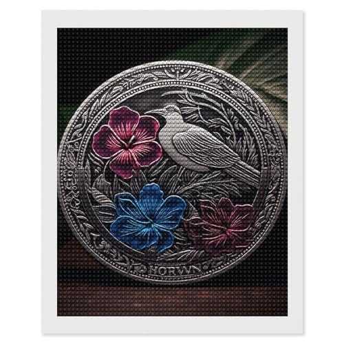 Peinture diamant 5D hibiscus idée cadeau original anniversaire adulte tableau lierre