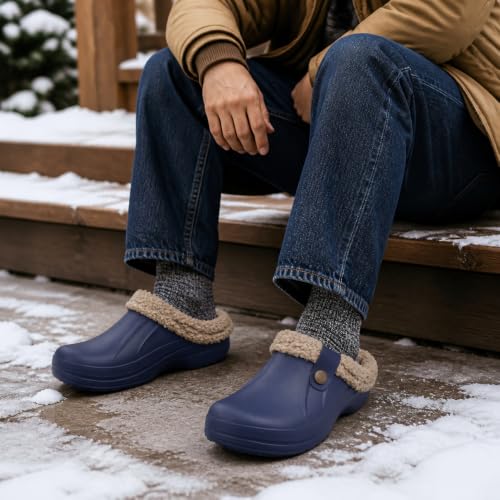 Image of Beslip Fur Lined Clogs for Women & Men Fuzzy Slippers with Memory Foam