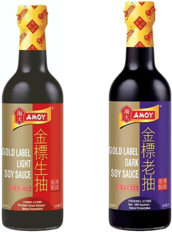 AMOY Gold Label Soy Sauce 500ml Light & Dark Soy Sauce Twim Set (Pack