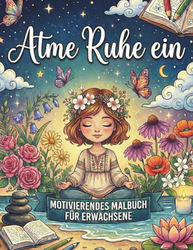Ich atme Ruhe ein: Das Malbuch zum Entspannen mit Motivierenden Affirmationen: Das Malbuch f&uuml;r Erwachsene | Entspannung mit Sch&ouml;nen Mustern und Affirmationen f&uuml;r mehr Selbstliebe