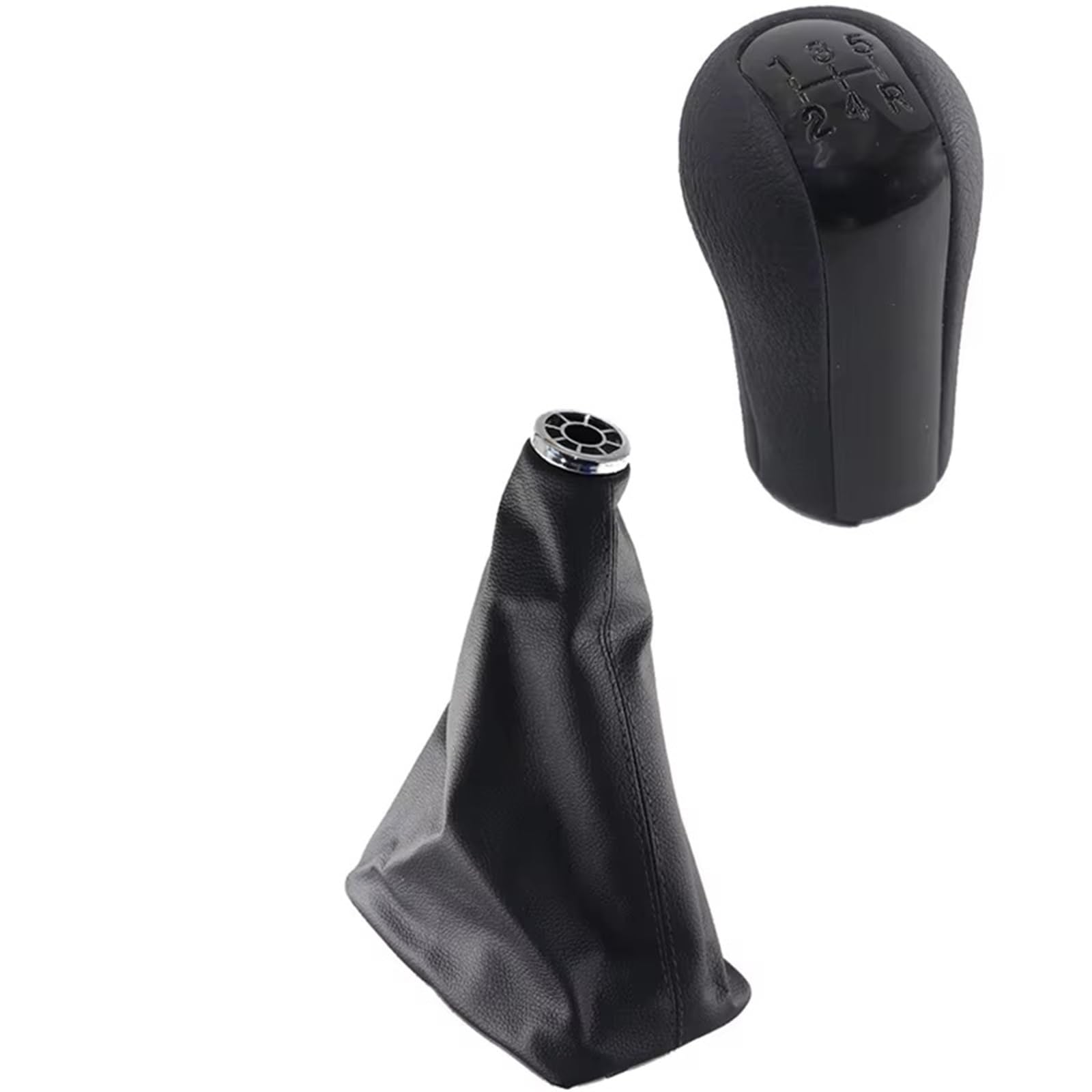 Cpddngzmkk 5 Speed Set Black Gear Shift Knob Lever 5/6 Speed Chrome & Leather Manual Gear Shift Knob Shifter Lever Handle Stick For Corolla Estate (_E12_) (2001-2007)