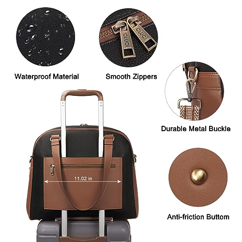 Image of CLUCI Weekender Bag for Women Travel Leather Duffel Bag Carry on Overnight Bag