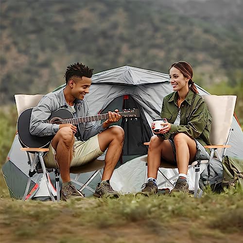 Naocca Doubob Camping Chair Portable Folding Beach High Back Chairs With 4 Adjustable Position For Outdoor Camp Picnic Fishing,White #TOP6