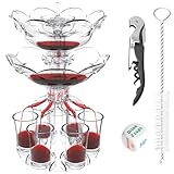 6 Schnapsglasspender mit Halter, Cocktailspender, aktualisierter doppelschichtiger Weinspender,...