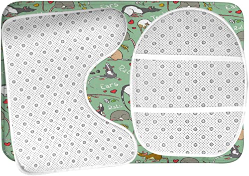 Badezimmerteppich-Set, 3-teilig, Cartoon-Nagetier-Maus mit roten Liebesherzen, waschbare Badteppiche, rutschfest, mit Rückenpolster, Konturteppich und Toilettendeckelbezug – Bild 6