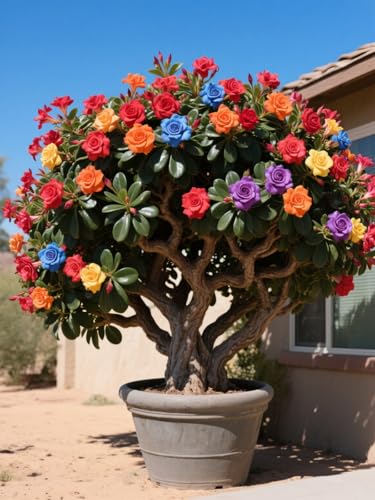 Vnuhgzs Rosa del Desierto para Todas Las Estaciones/Rosa del Desierto perenne y Resistente/tubérculo Resistente/decoración de jardín/para Todas Las Estaciones-1 Rizoma-A