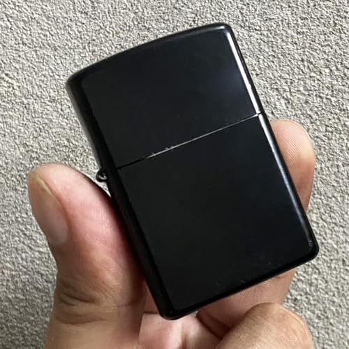 Image of Premium Metal Body Fuel Lighter I Refillable & Reusable Windproof Pocket Lighter I Flip-Top Style Flint Wheel Lighter (Without Fuel) (Black)