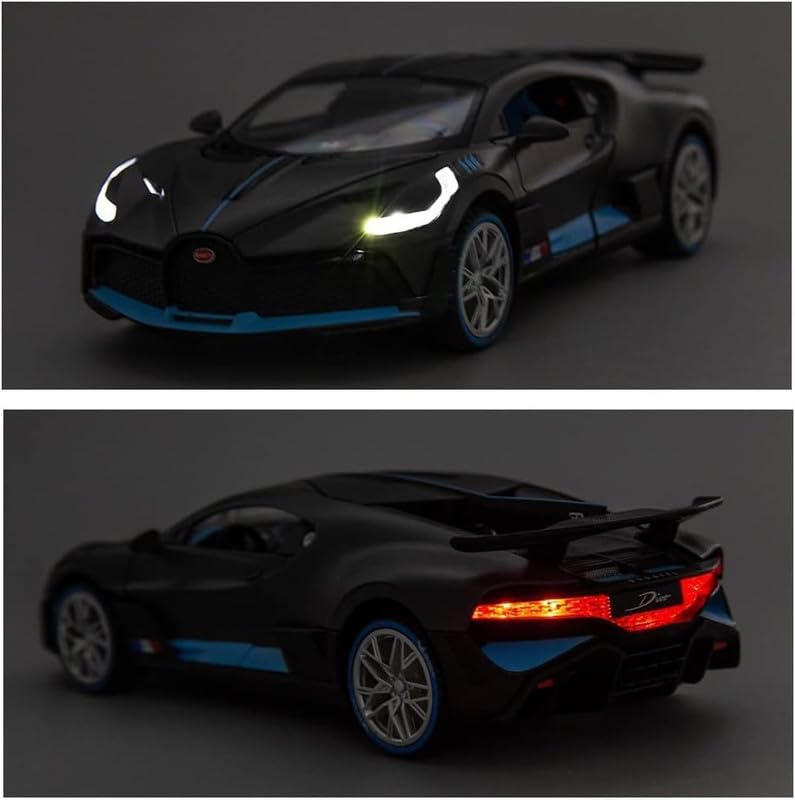 Image of Play Boy 1:32 Bugatti Divo Model Diecast Metal Alloy Pullback Toy Vehicle with Openable Doors Light and Music Car for Kids (Multicolor)