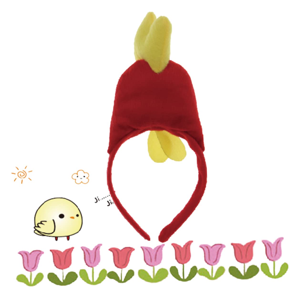 Didiseaon 3D Chicken Headband Animal Ears Hair Hoop for Boys and Girls Adults Halloween Masquerade Stage Performance Costume Accessory