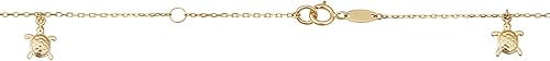 Miniatura 3 de Au Naturale Tobillera de oro amarillo de 14 quilates con dije de tortuga de longitud ajustable (se ajusta a 9 o 10 pulgadas), 10 pulg., Oro