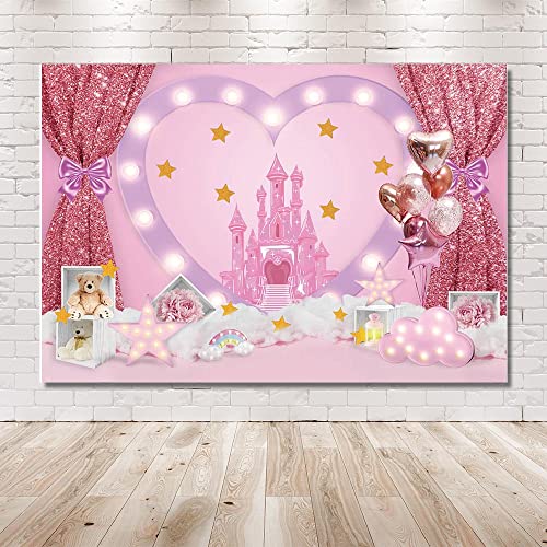 MEHOFOND 7x5ft Rosa Ragazza Compleanno Ritratto