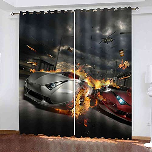 Rideaux occultants oeillets isolants 100% polyester salon 200x214 - 2