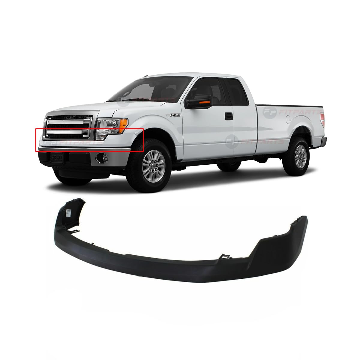 Sponsored Ad - FitParts Compatible With Front Upper Bumper Cover Ford F-150 XL 2009-2014 Textured DL3Z17D957C FO1000643