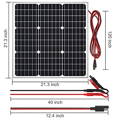 image for SOLPERK Solar Panel Kit 50W 12V, Solar Battery Trickle Charger Maintai