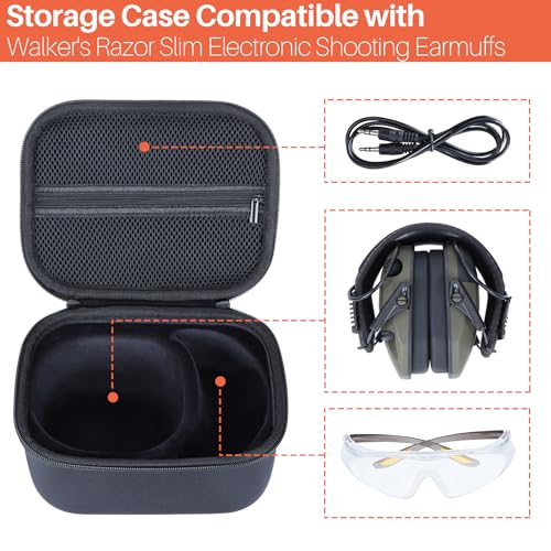 Lebakort Storage Case Compatible with Walkers Razor Slim/Howard Leight Honeywell Impact Sport/PROHEAR 066 030 Electronic Shooting Earmuffs Hearing Protection Muffs - Thumbnail 3