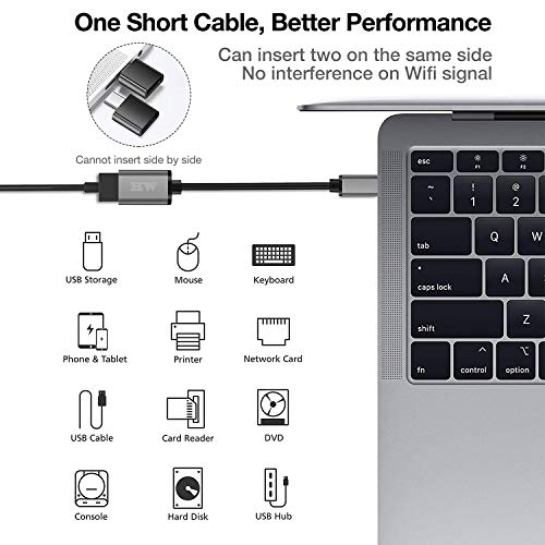 USB C to USB Adapter(2 Pack),USB-C to USB 3.0 Adapter,USB Type-C to USB,Thunderbolt 3 to USB Female Adapter OTG for MacBook Pro2019,MacBook Air 2020,iPad Pro 2020,More Type-C Devices