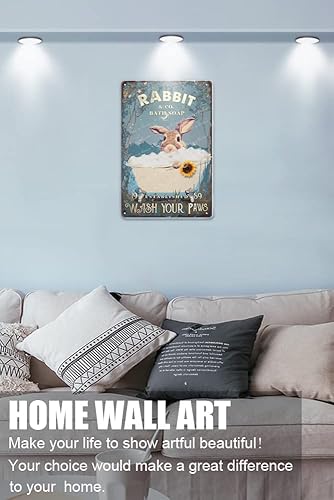 Miniatura 2 de Divertido arte de pared de conejo en la bañera, impresiones divertidas para decoración de pared, conejo, animal, girasol, letrero de baño, arte de