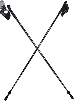 LEKI Nordic Walking Force Aluminum Walking Poles Black/Blue