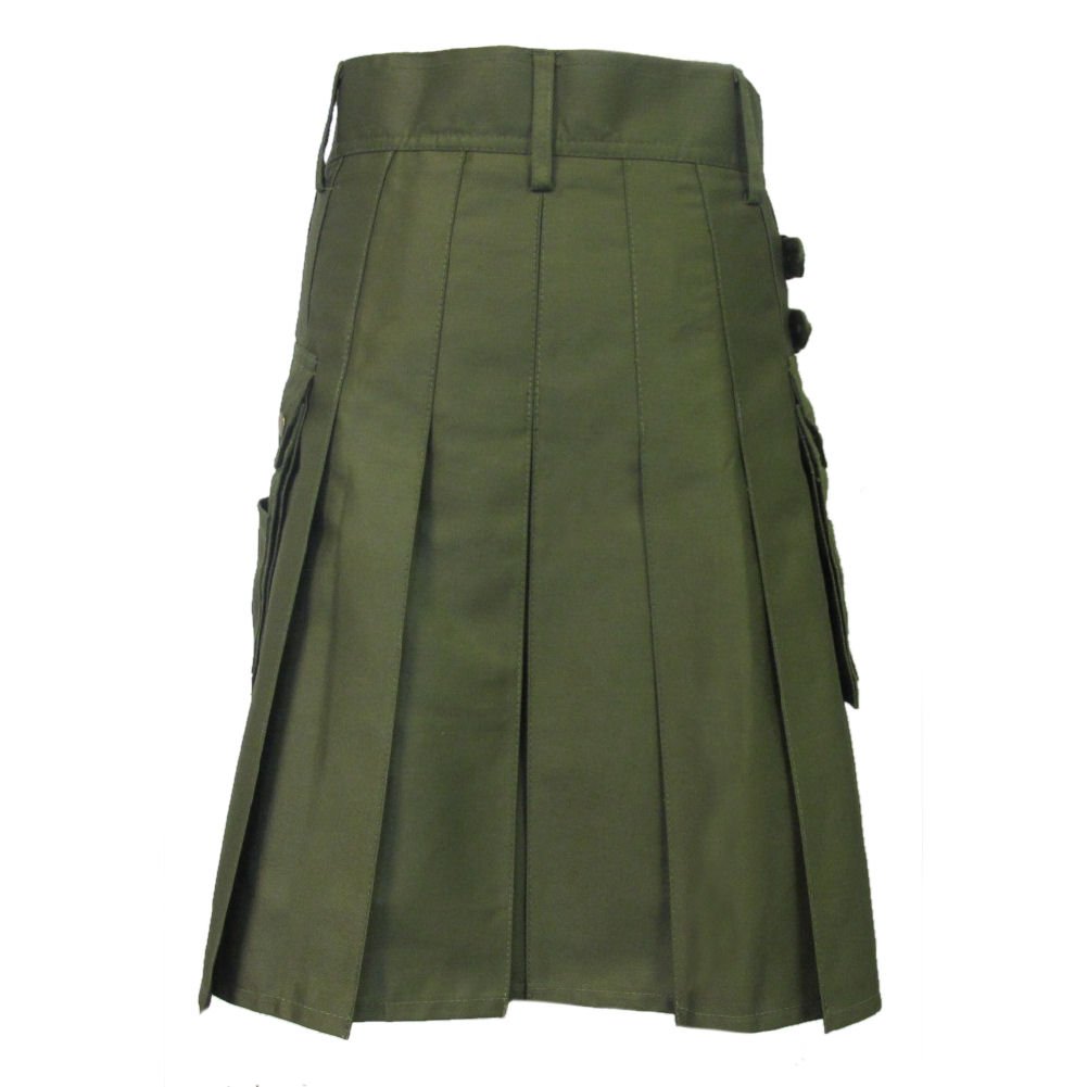 Tartanista Mens Tactical Combat Utility Kilt With Pockets Olive 30