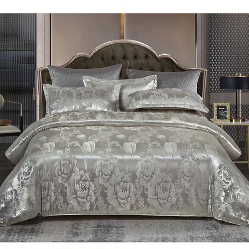 E-yimeng King Size Duvet Cover Sets Silk Satin Bedding Sets Bohem...