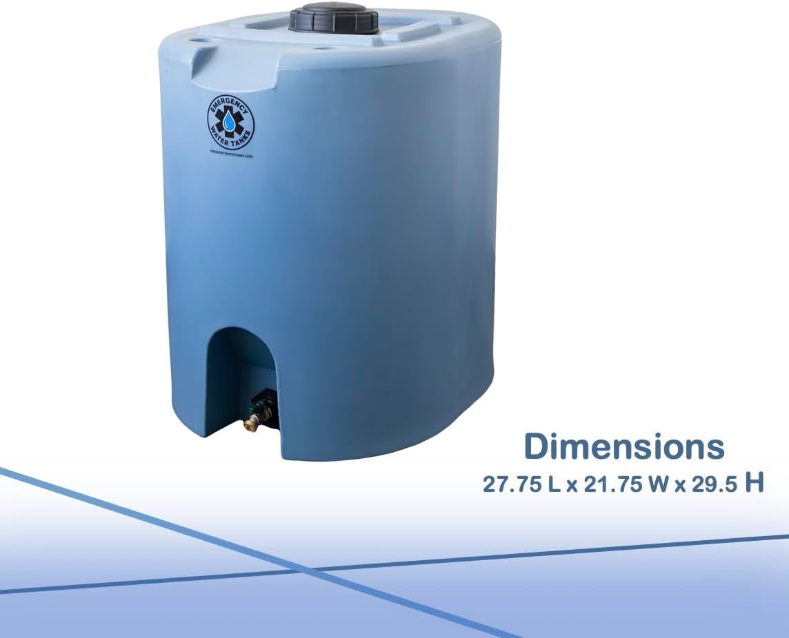 55 Gallon Stackable Emergency Water Storage Tank for Long-Term Drinking Water Heavy-Duty Water Barrel