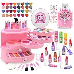 Balnore 53 Pcs Kids Makeup Kit for Girl, Washable Makeup for Kids with Real Cosmetic Case, Girls Makeup Set for Kids…