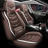 QIOZO Fundas de Asiento de Coche universales para Hyundai Amica/Aslan/Atoz/Atos Prime/Avante Touring Coupe Sport/Centennial/Coupe(RD)(RD2)(GK)/Creta Accesorios de Coche/Café Deluxe