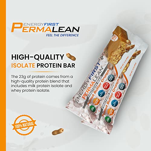 Energy First Permalean Protein Bars Peanut Butter, 12 Count, Gluten Free Protein Bars With 23G Of Protein, Meal Replacement Bars, Low Carb High Protein, No Sugar & Soy Added, Sports Nutrition Bars #TOP1