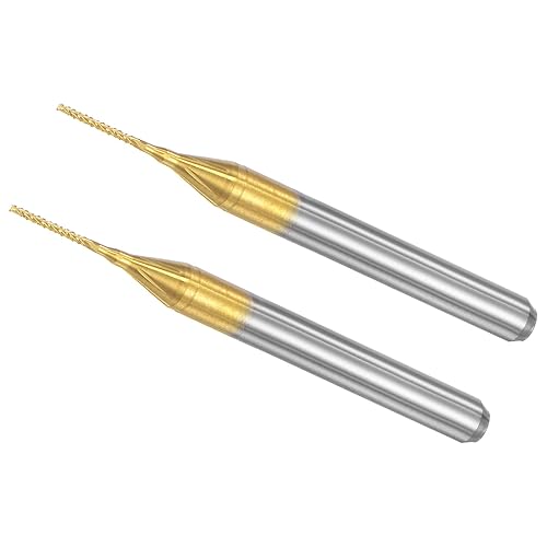 Fresas de extremo de maíz, diámetro de corte de 0.024 in, vástago de 0.125 in, vástago de 1/8 pulgadas, brocas de enrutador CNC de carburo sólido