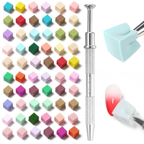 Image of Beetles Gel Polish Soft Nail Sponges for Ombre, 88Pcs Large Size Nail Art Sponges With Grabbing Pen, Ombre Nail Brush to Creat Color Gradient Effect, Manicure Nail Art Tools for Nail Art Design