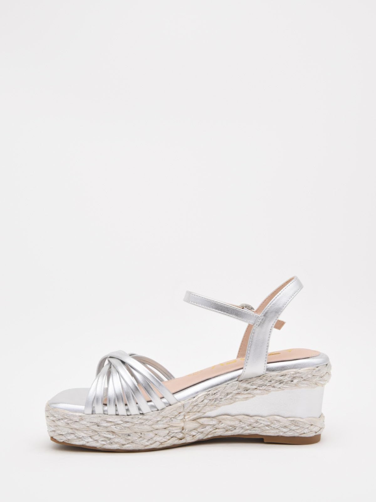 Azarey Sandalias de cuña tejida con plataforma