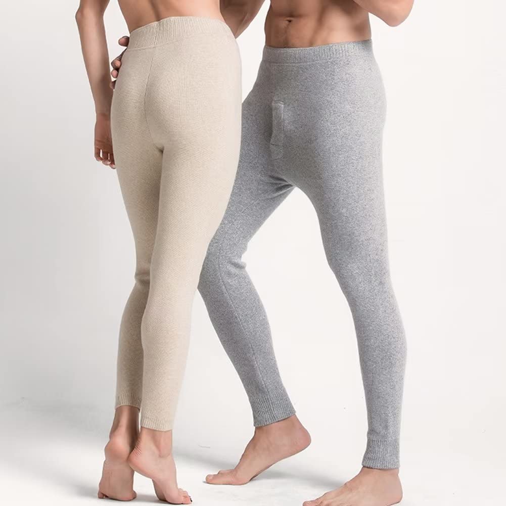 HNVAVQ 100% Cashmere Mens Biancheria Intima Termica Pantaloni di Base Layer Leggings Pantaloni per le Donne, F (donne), L