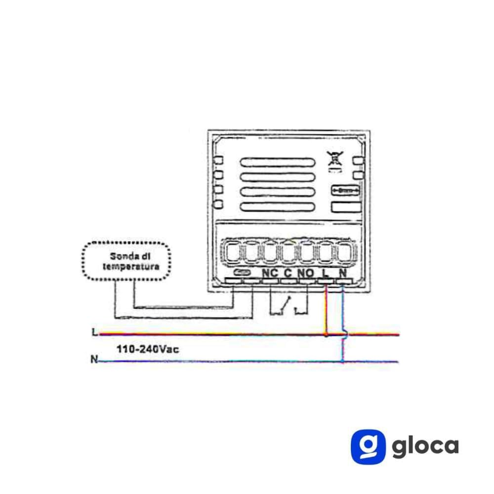 gloca Cronotermostato Smart WiFi Da Incasso 230V Display Touch Compatibile Matix Con App Tuya