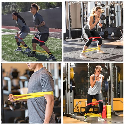 Image of Resistance Loop Exercise Bands Set of 5-5 Different Resistance Levels Workout Bands, Elastic Stretch Bands for Legs, Glutes, Yoga, Pilates, Physical Therapy & Strength Training
