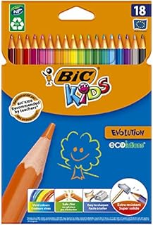 BIC Kids Evolution ECOlutions kredki do kolorowania  różne kolory, tekturowy portfel 18