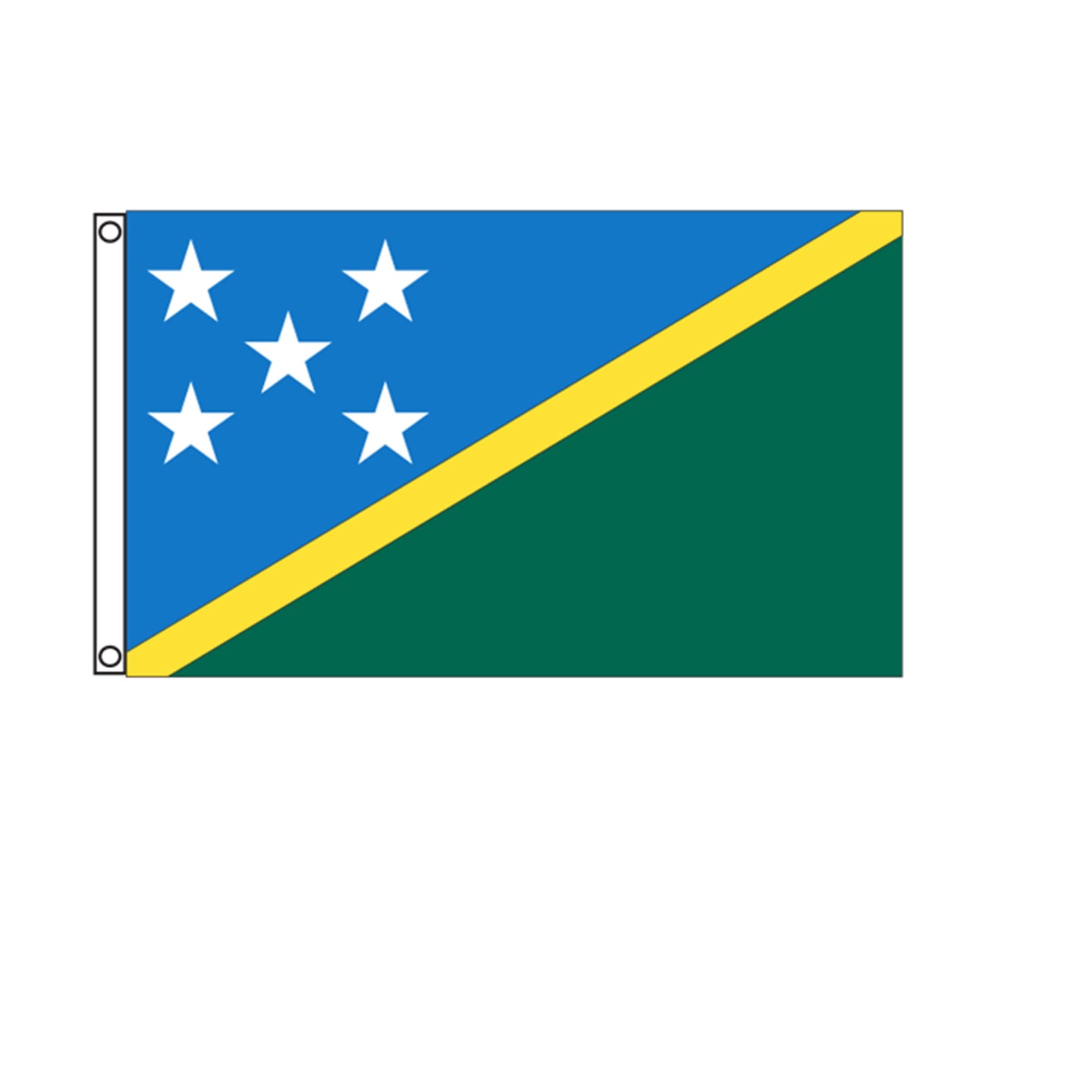 Stormflag Manufacturer Solomon Islands 3 * 5FT(90 * 150cm) Pongee Polyester 90g with two Eyelets and Double Stitched
