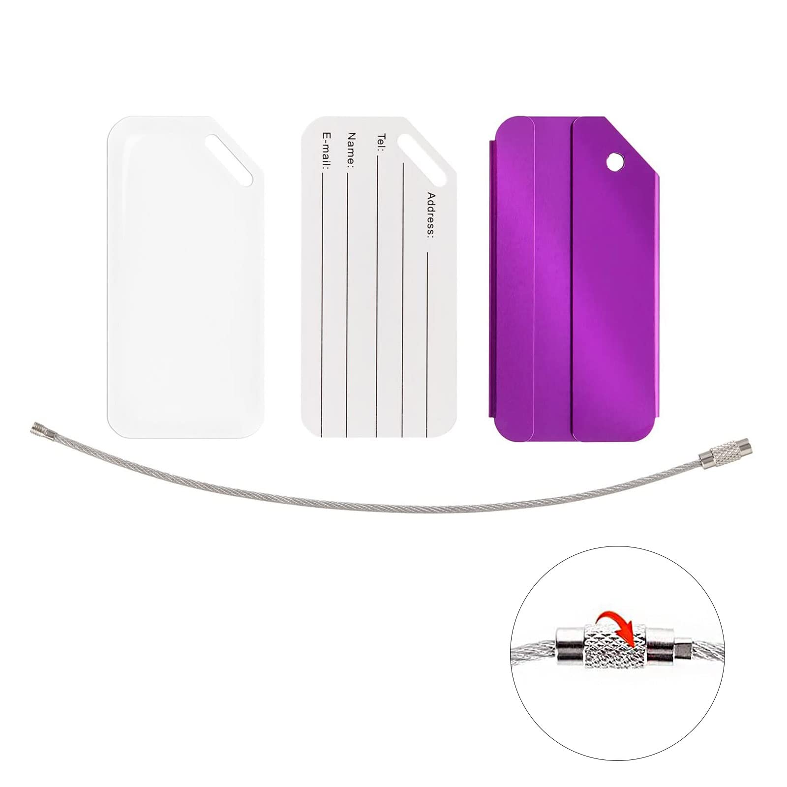 Etichette Bagagli In Metallo, Set Da 5 Colori: Alluminio Resistente E Design Elegante Per I Tuoi Viaggi.