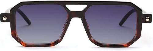 Miniatura 31 de Feisedy - B2622 - Lentes de sol estilo aviador, cuadrados, clásicos de los años 70, unisex, con montura clásica retro y elegante, UV400 Marco