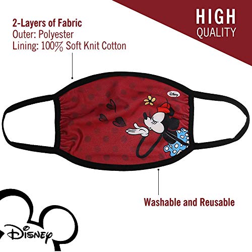 Disney Minnie Mouse Face Covering – Polka Dots And Kisses Gathered Mask - Adult #TOP4