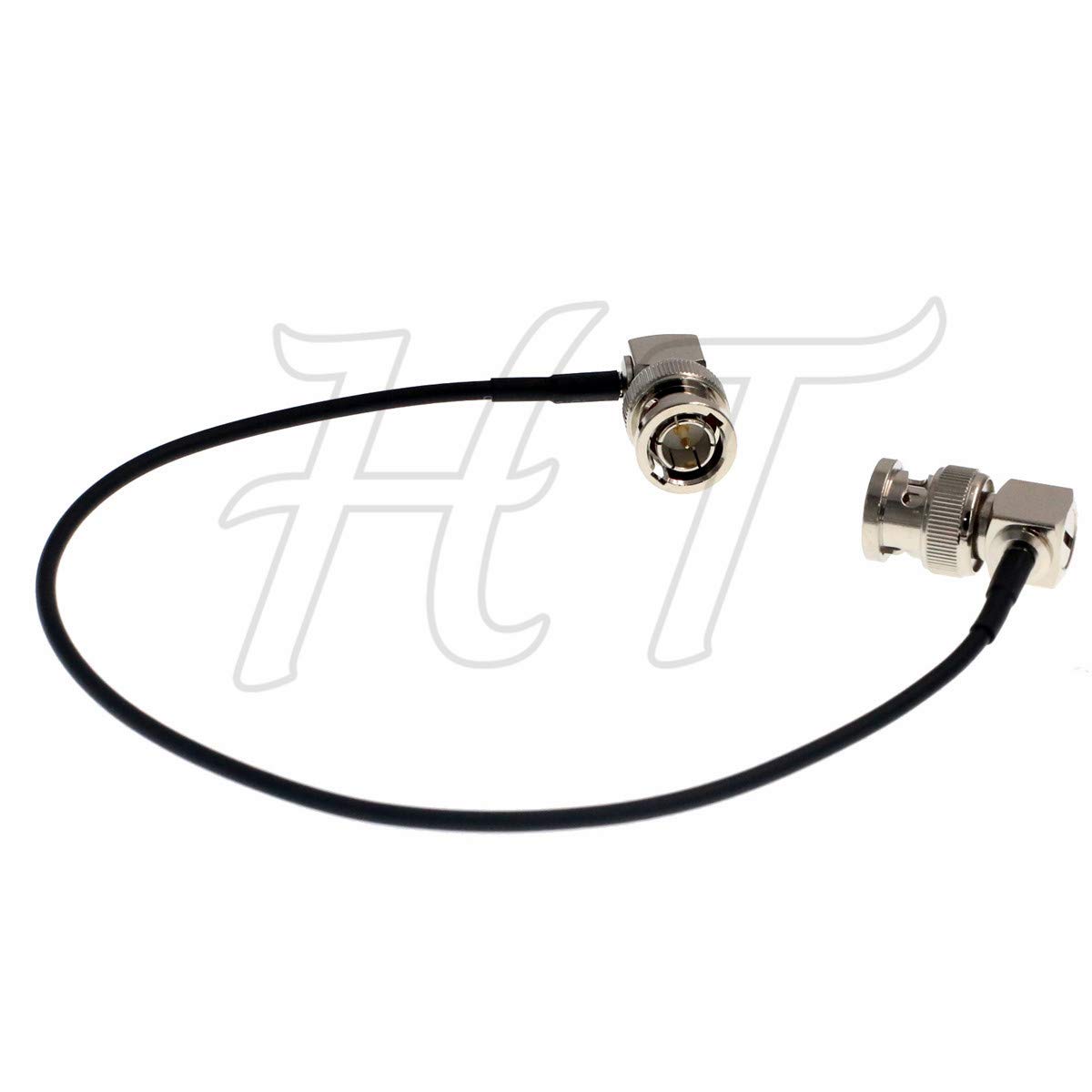 HangTon 10pcs 3G HD SDI Right Angle BNC Video Coaxial Cable for Teradek Atomos Portkeys Alexa DSMC2 Camera Monitor Transmitter, Thin Flex Shielded RG174 30cm